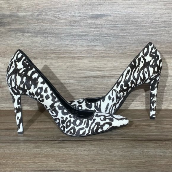 Calvin Klein Brady Calf Hair Black/Off-White Pump - Picture 4 of 8
